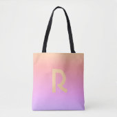 Modern Monogram Roze Lila Ombre Tote Bag (Voorkant)