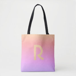 Modern Monogram Roze Lila Ombre Tote Bag