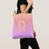 Modern Monogram Roze Lila Ombre Tote Bag (Dichtbij)