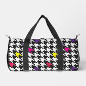 Modern Monogram Roze Paarse Houndstooth Plunjezak (Voorkant)