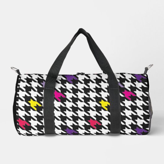 Modern Monogram Roze Paarse Houndstooth Plunjezak (Voorkant)