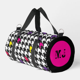 Modern Monogram Roze Paarse Houndstooth Plunjezak