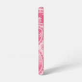 Modern Monogram Roze Paisley Retro Patroon Samsung Galaxy Hoesje (Linkerkant)