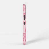 Modern Monogram Roze Paisley Retro Patroon Samsung Galaxy Hoesje (Rechterkant)