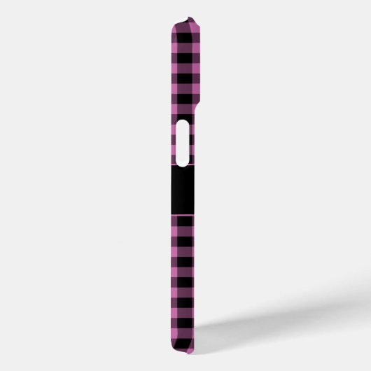 Modern Monogram Roze Plaid Patroon Case-Mate iPhone Case (Achterkant / Rechts)