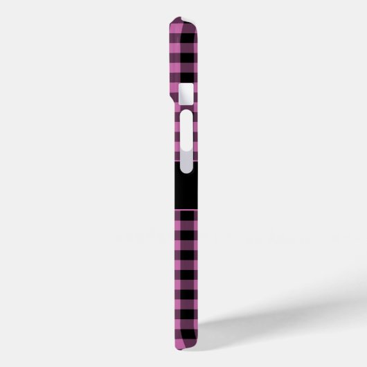 Modern Monogram Roze Plaid Patroon Case-Mate iPhone Case (Achterkant / Links)
