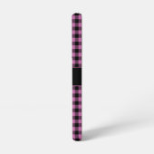 Modern Monogram Roze Plaid Patroon Samsung Galaxy Hoesje (Linkerkant)