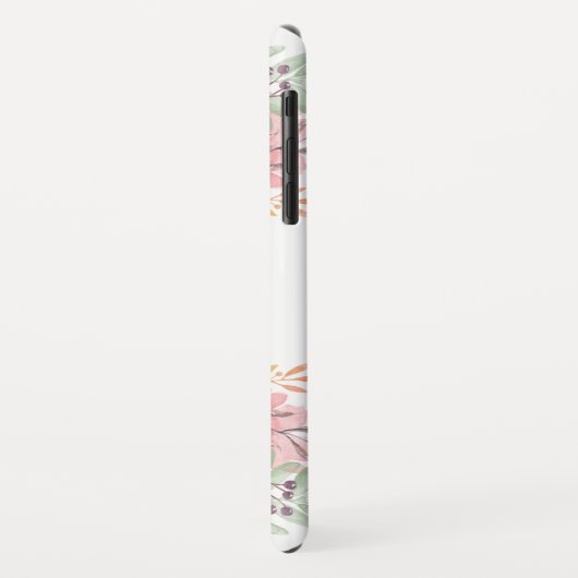 Modern Monogram roze Waterverf Floral Case-Mate iPhone Case (Achterkant/links)