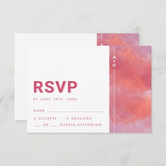 Modern Monogram RSVP-kaart RSVP Kaartje (Voorkant / Achterkant)