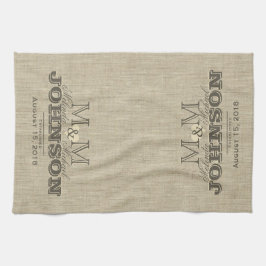 Modern Monogram | Rustic Beige Theedoek