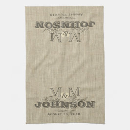 Modern Monogram | Rustic Beige Theedoek