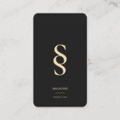 Modern Monogram S Zwart Goud Professioneel Logo Visitekaartje (Voorkant)