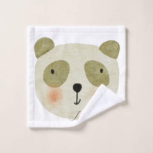 Modern monogram safari schattig script, blanke jon bad handdoek (Wasdoekje)