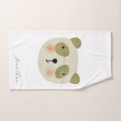 Modern monogram safari schattig script, blanke jon bad handdoek (Handdoek)