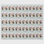 Modern Monogram | Sage Green Kerstmis met foto's Cadeaupapier (Vlak)