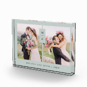 Modern monogram | Sage Green Two Fotoblokken (Rechts)