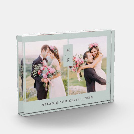 Modern monogram | Sage Green Two Fotoblokken (Links)