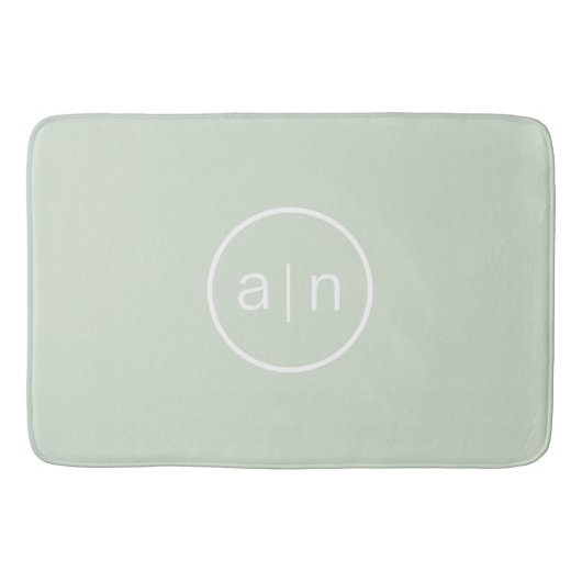Modern Monogram Sage Groen Badmat (Voorkant)