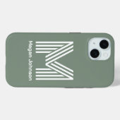 Modern Monogram Sage Groen Case-Mate iPhone Case (Achterkant (horizontaal))