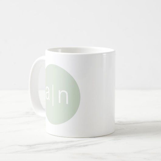 Modern Monogram Sage Groen Koffiemok (Voorkant links)