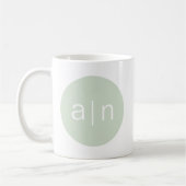 Modern Monogram Sage Groen Koffiemok (Links)