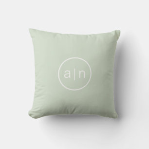 Modern Monogram Sage Groen Kussen