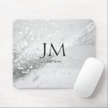 Modern, Monogram, Salon, Glitter (Imiteer) Muismat<br><div class="desc">Modern,  Monogram,  Salon,  Glitter (Imiteer) Ontwerp. Klantspecifiek,  bewerk jouw namen in seconden.</div>