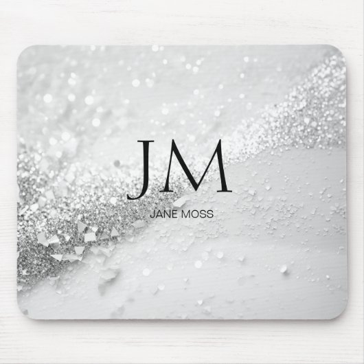 Modern, Monogram, Salon, Glitter (Imiteer) Muismat (Voorkant)