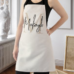 Modern Monogram  Schort<br><div class="desc">This modern apron features a monogram and name in stylish script calligraphy on a neutral beige background. It is easily customizable.</div>
