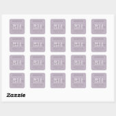 Modern monogram schrift kaarslabel vierkante sticker (Vel)