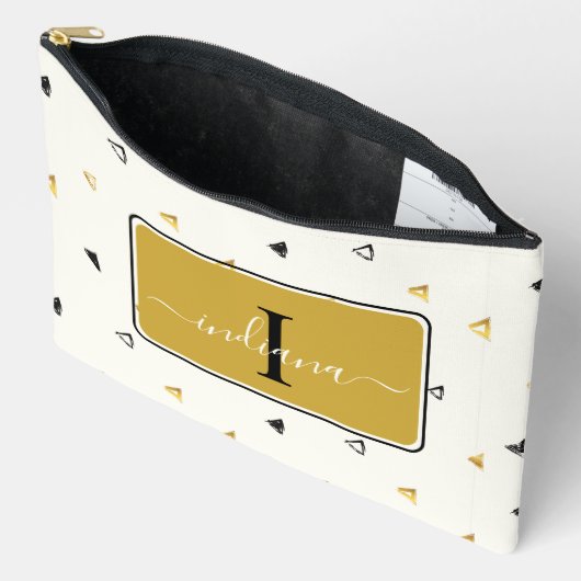 Modern Monogram Script Abstract Patroon Aangepast Etui (Open)