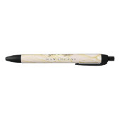 Modern Monogram Script Blush Pink Gold Folie Zwarte Inkt Pen (Bodem)