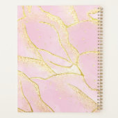 Modern Monogram Script Chic Girly Pink Gold Folie Planner (Achterkant)