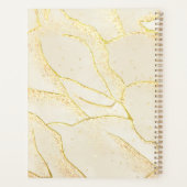Modern Monogram Script Elegant Ivoor Gold Folie Planner (Achterkant)
