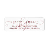 Modern Monogram Script Initialen Burgundy Etiket (Voorkant)