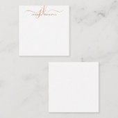 Modern Monogram Script Initialen Terracotta Notitiekaartje (Voorkant / Achterkant)