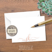 Modern Monogram Script Initialen Terracotta Notitiekaartje