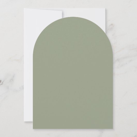 Modern Monogram Script Sage Green Arch Wedding Kaart (Achterkant)