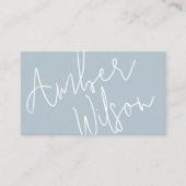 Modern Monogram Script Stijlvol Trendy Blauw Visitekaartje (Voorkant)