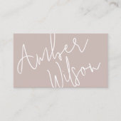 Modern Monogram Script Stijlvolle Blush Bold Visitekaartje (Voorkant)