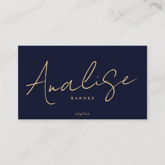 Modern Monogram Script Stijlvolle luxe Visitekaartje (Voorkant)