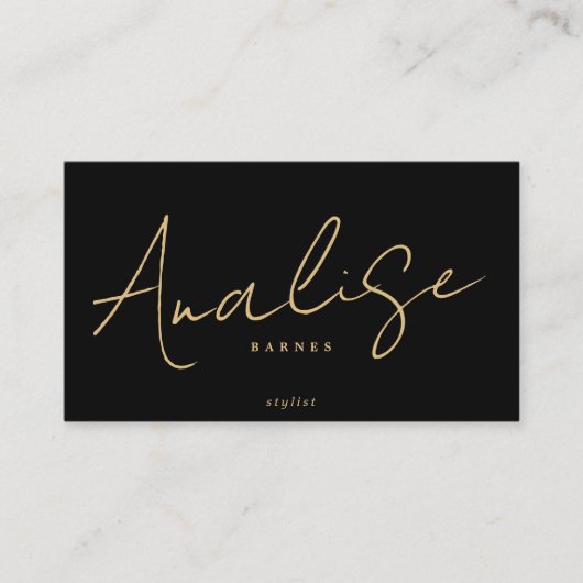 Modern Monogram Script Stijlvolle luxe Visitekaartje (Voorkant)