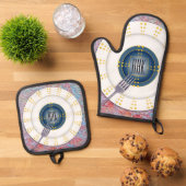 Modern Monogram Servies Ovenwant & Pannenlap Set (Top down)