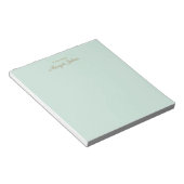 Modern Monogram Simple Stylish Mint Green & Gold Notitieblok (Schuin)
