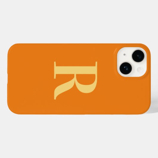 Modern Monogram Sinaasappel Case-Mate iPhone Case (Achterkant (horizontaal))