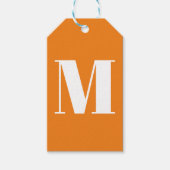 Modern monogram sinaasappel wit aangepaste initiaa cadeaulabel (Voorkant)