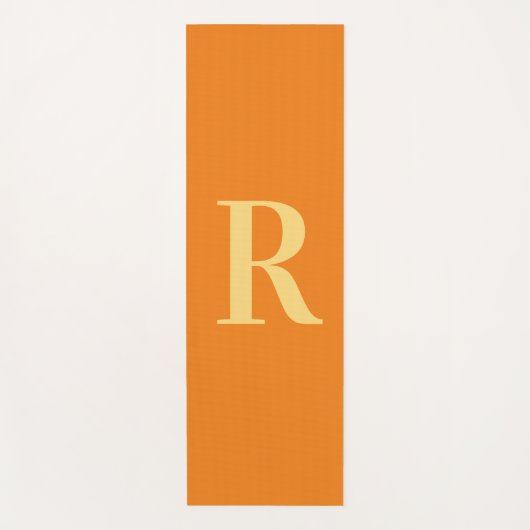Modern Monogram Sinaasappel Yogamat (Voorkant)