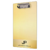 Modern Monogram Sjabloon Elegant Gold Professional Klembord (Links)