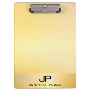 Modern Monogram Sjabloon Elegant Gold Professional Klembord