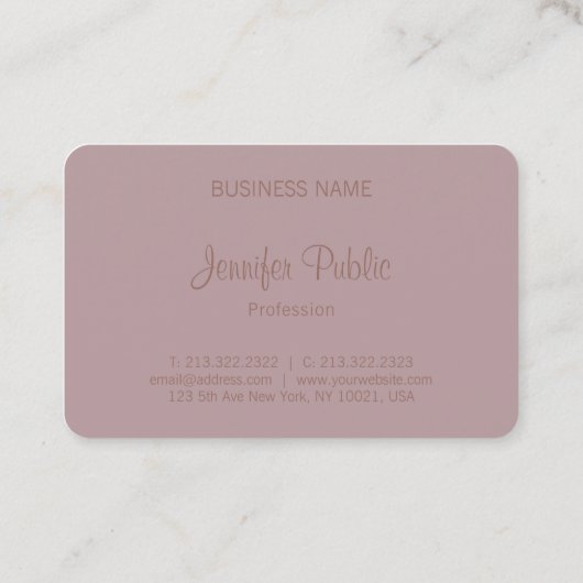 Modern Monogram Sjabloon Handgeschreven Script Visitekaartje (Achterkant)